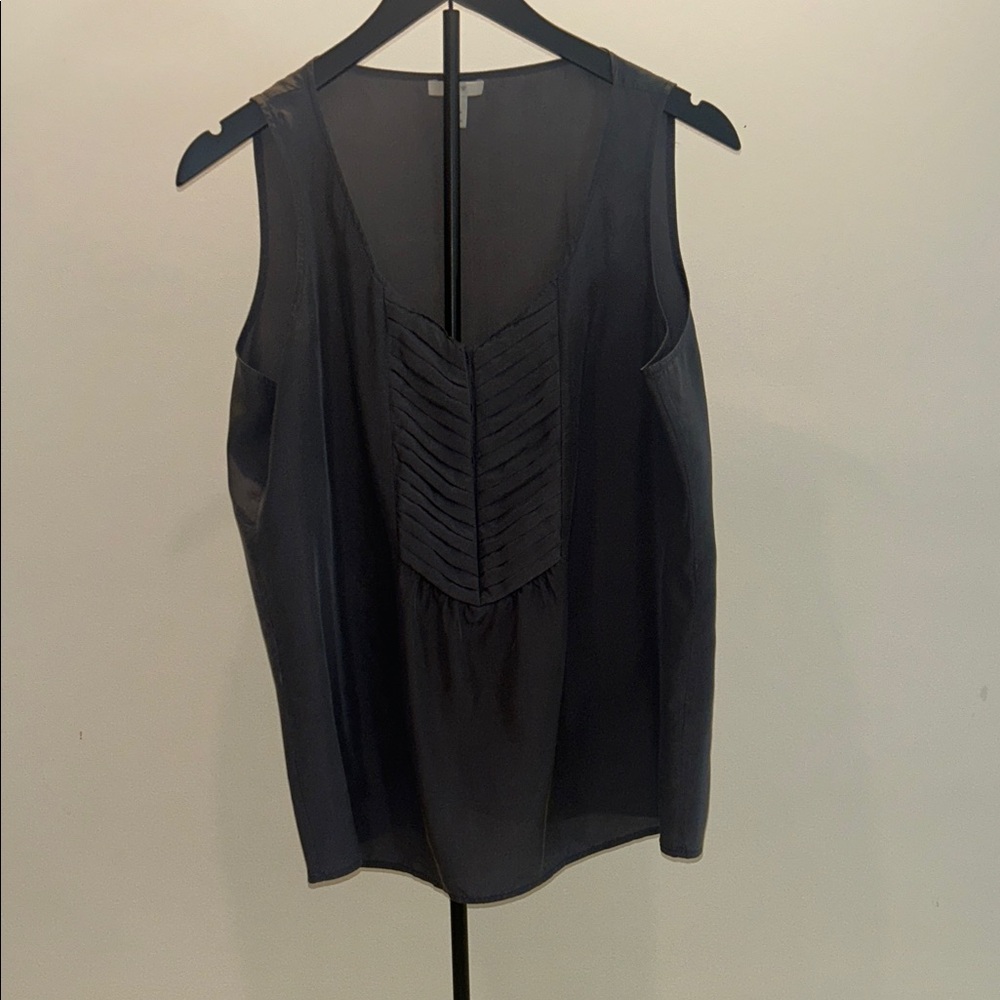 J. CREW 💯 silk sleeveless tank - size 10- dark gray